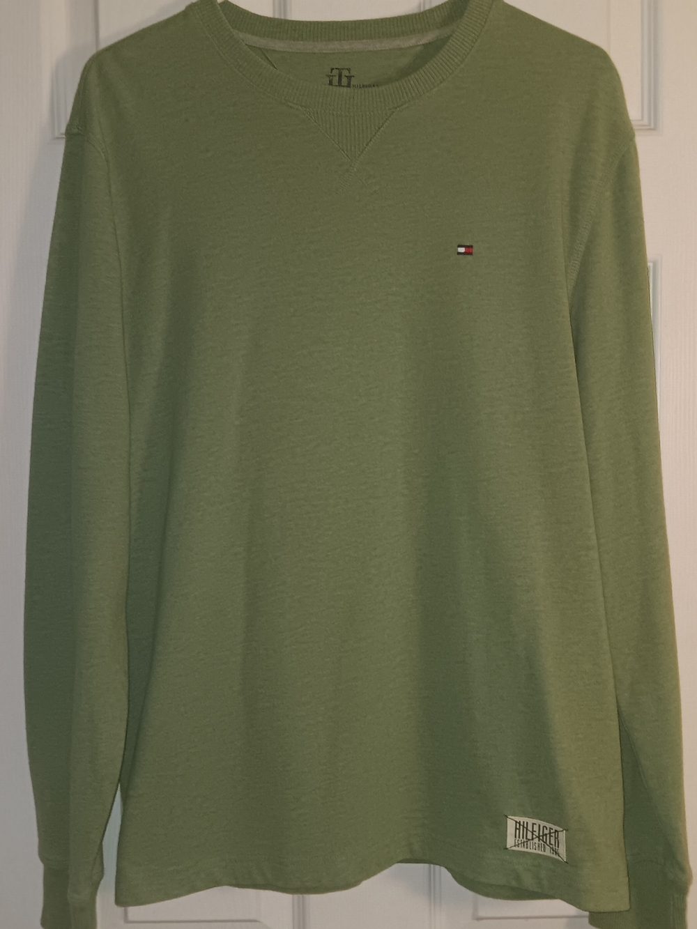 Tommy Hilfiger Olive Green Crew Neck Sweater